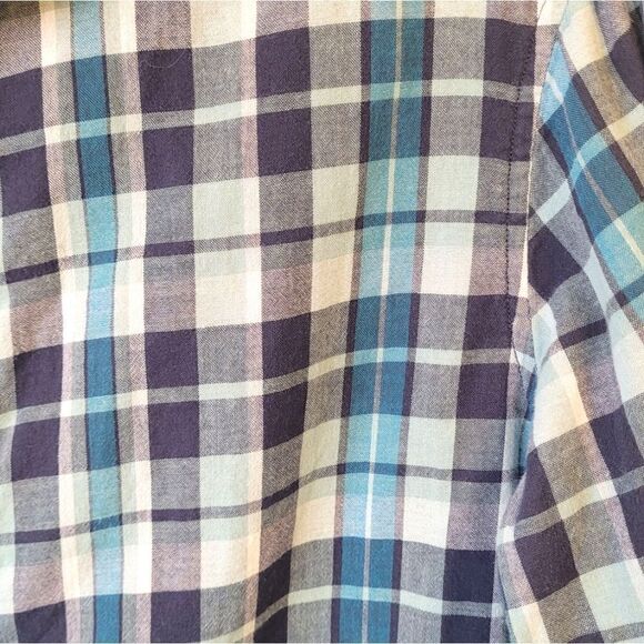 Michael Kors Blue Plaid Button Down Shirt Size L - Picture 6 of 6